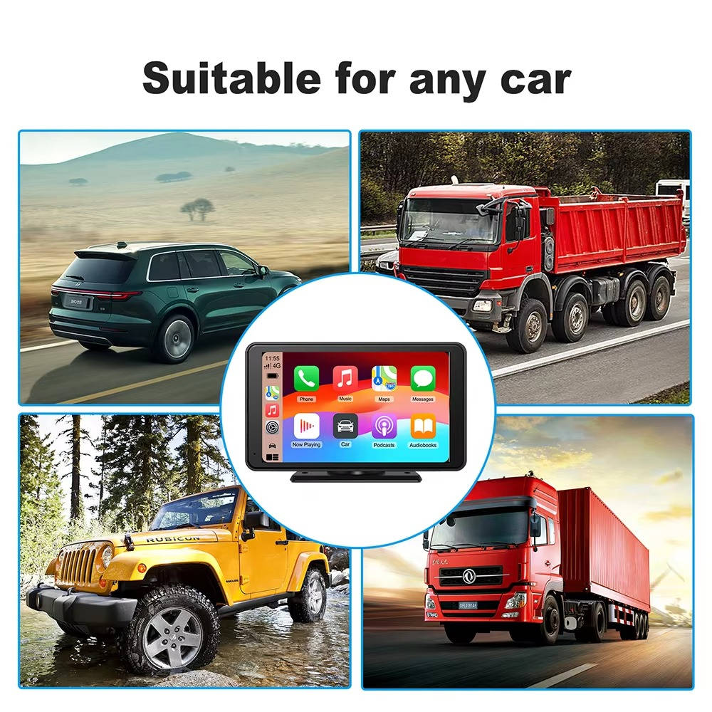 Wireless Carplay Screen Portable, 7 Inch, Touchscreen, Iphone Android Compatible