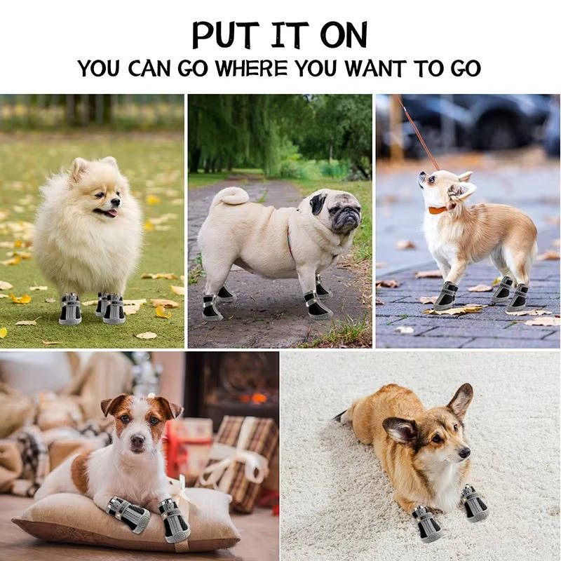 Non Slip Dog Shoes, Dog Paw Protection, Waterproof, Breathable, Outdoor, 4 Pack