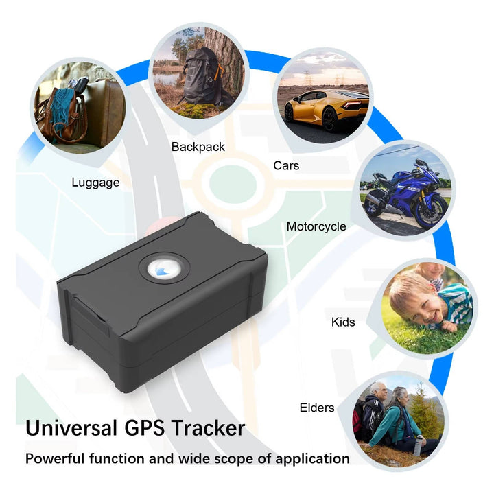 Hidden Wireless GPS Tracker, Global Real Time Car Locator with IoT SIM, Vibration Alarm and Geo Fence, Long Life Anti Theft Device