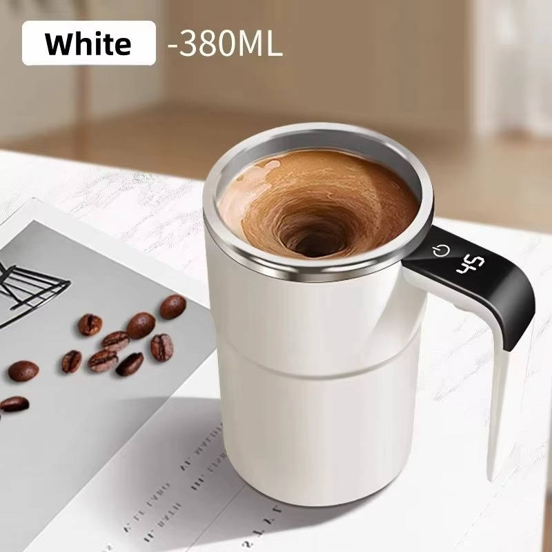 Heated Travel Self Mixing Coffee Mug Waterproof 13 fl oz and USB Rechargeable