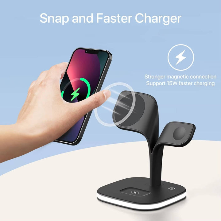 Wireless Multiple Device Charging Station for Apple Watch, iPhone and AirPod, MagSafe