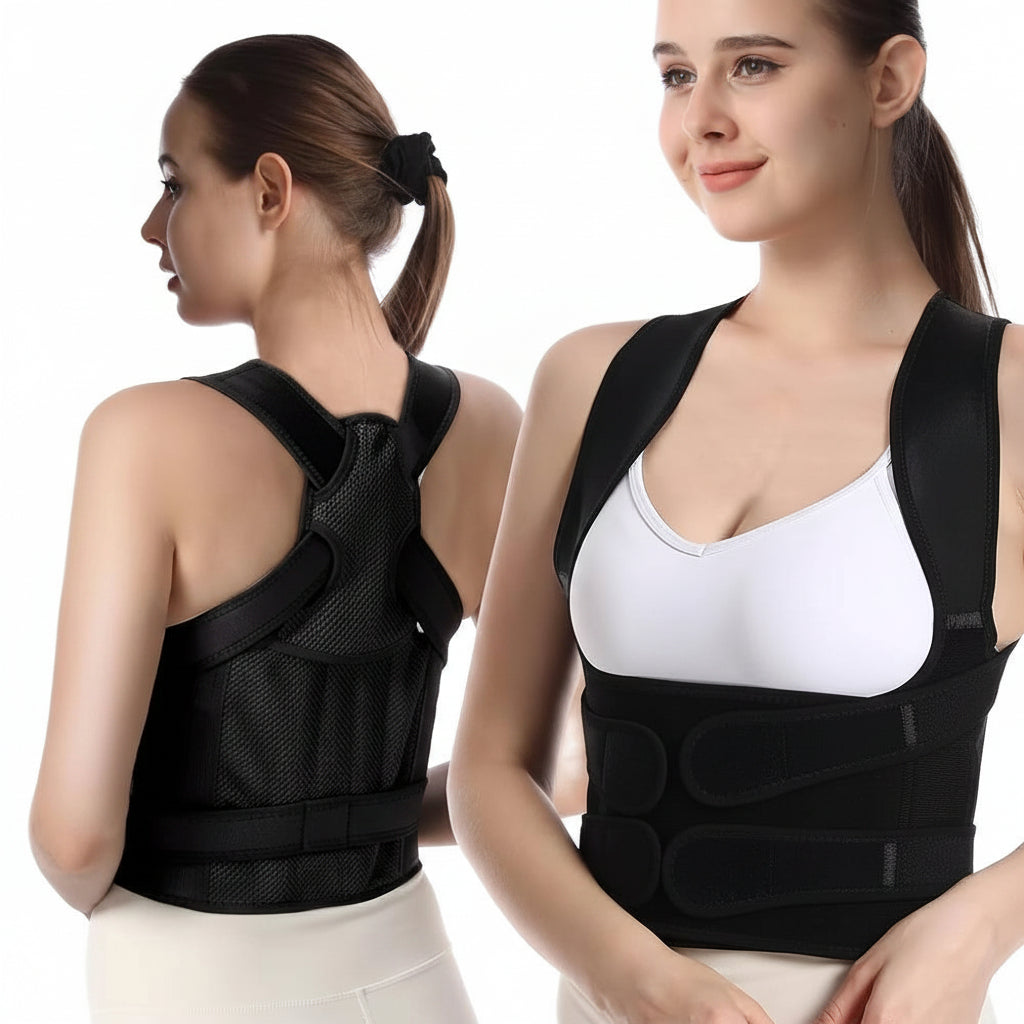 Adjustable Back Brace for Women and Men with Breathable Mesh Design