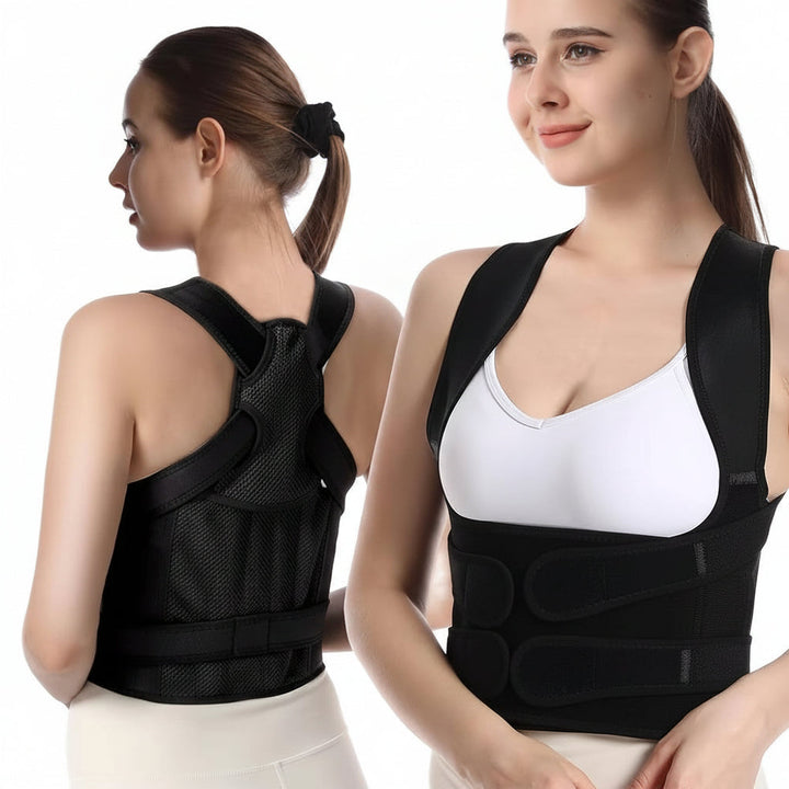 Adjustable Back Brace for Women and Men with Breathable Mesh Design