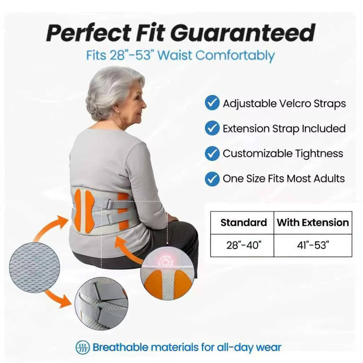 Lumbar Support Belt with Heat, Massage, and Red Light Features