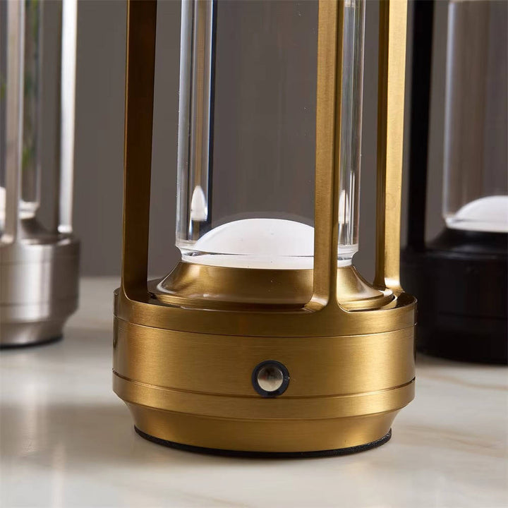 Crystal Lantern Table Lamp with 3 Level Touch Dimmer and Waterproof Design