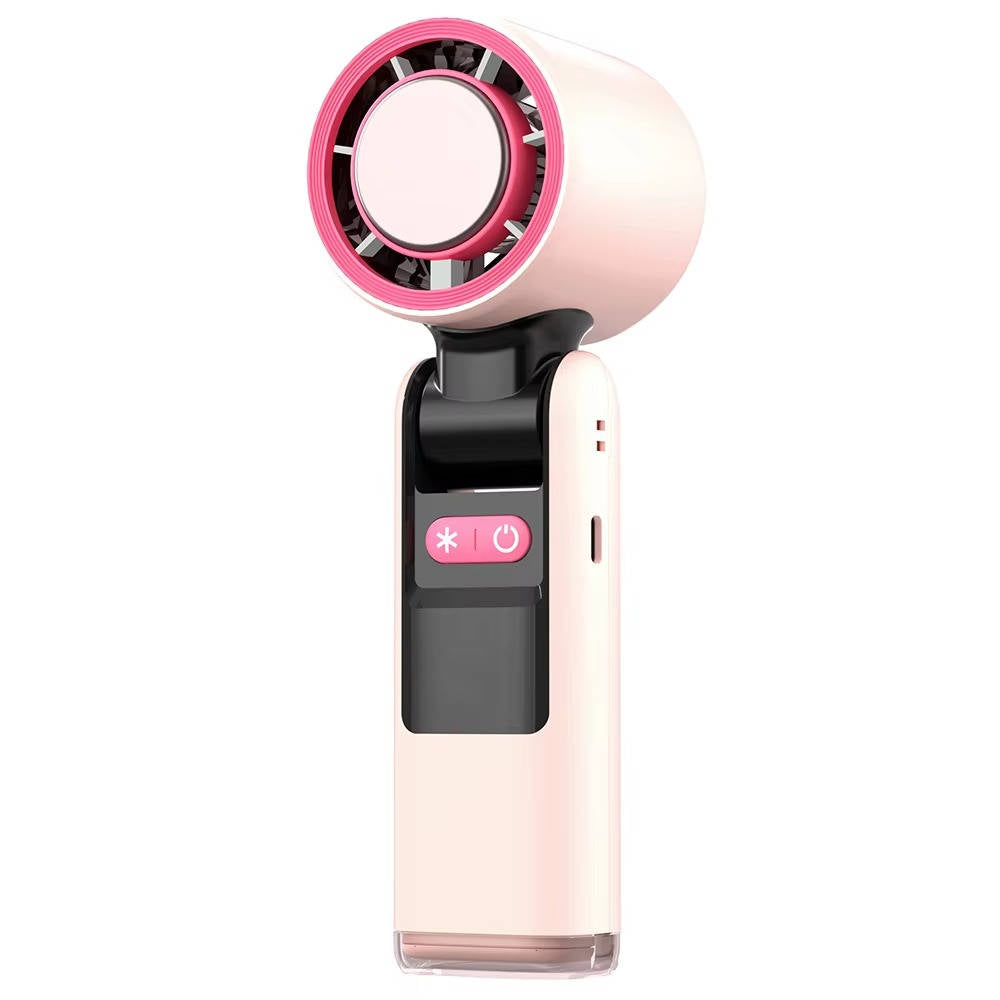 3 in 1 Portable Handheld Fan, Mini Turbo Air Cooling Fan with Flashlight, Rechargeable Personal Fan with LED Battery Display