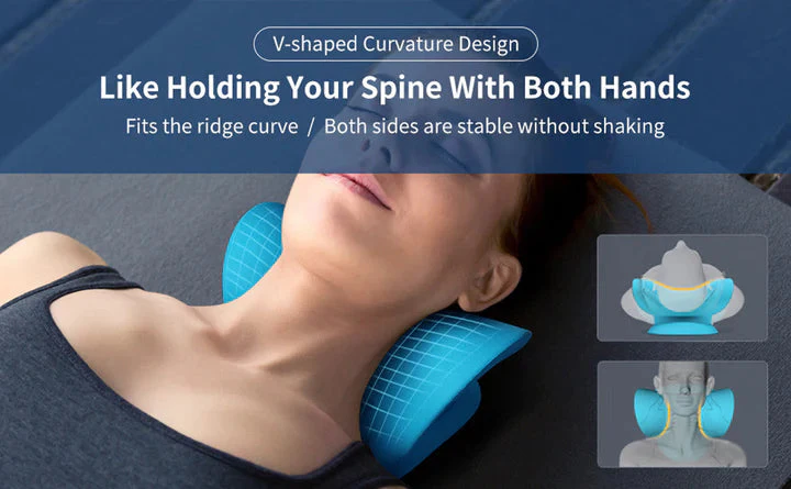 Neck and Shoulder Stretcher, Ergonomic Relaxer Pillow