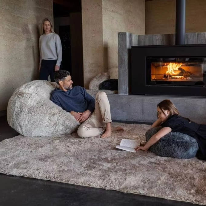 Ultra Soft Fluffy Faux Fur Bean Bag Cover, Luxurious Unfilled Pouf and Footrest for Kids and Adults, Cozy Corner Seating