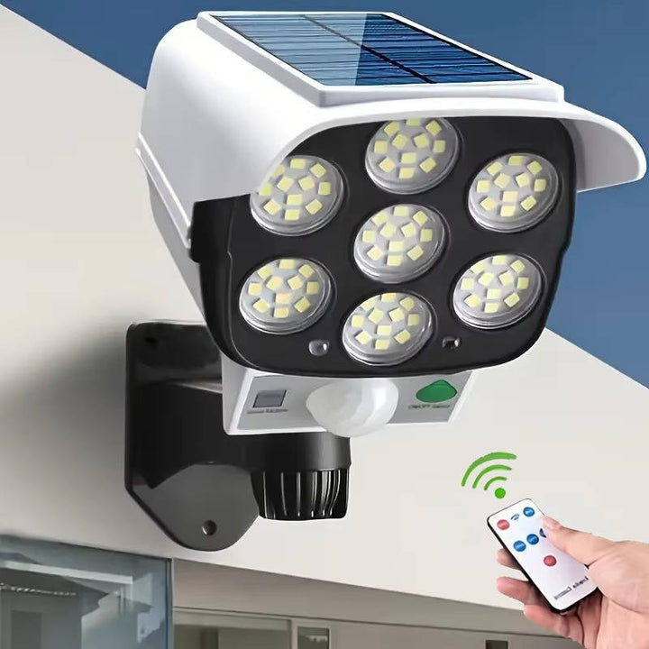 2000 Lumens Solar Motion Sensor Light Outdoor, 77 LED Security Floodlight, Wireless, 3 Modes, Waterproof, IP65