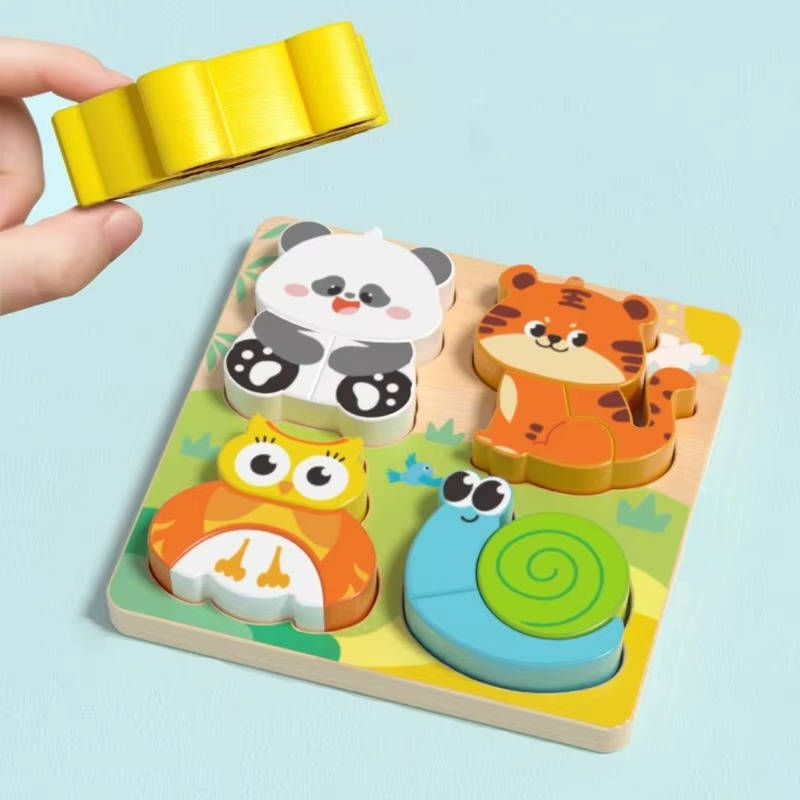 Wooden Animal Chunky Puzzle Board for Toddlers 1 to 3 Years Montessori Educational Toy