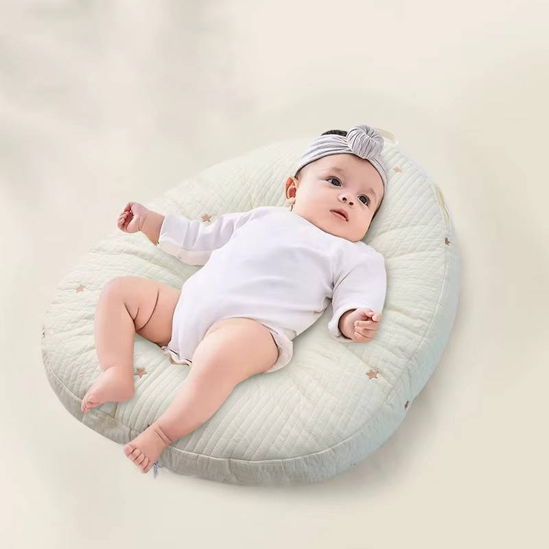 Baby Lounger Pillow, Ergonomic Cotton Nest with Anti Reflux Support