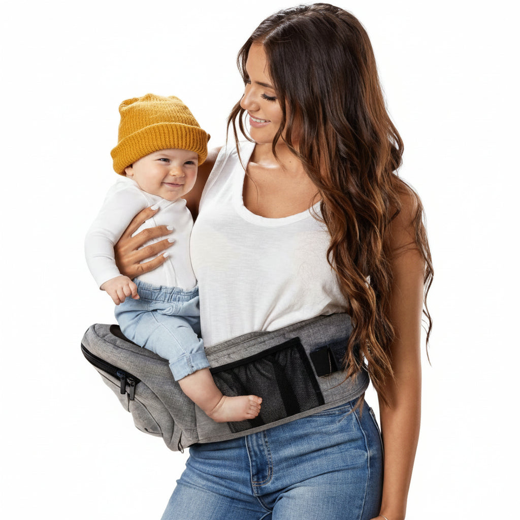 Hip Seat Baby Carrier, Lightweight Toddler Carrier with Storage for Babies Up to 45 lbs