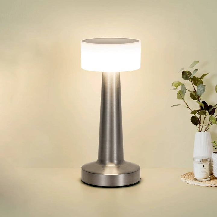 Cordless Table Lamp Rechargeable LED, Metal Accent Lamp for Dining Table Living Room Ambient Lighting