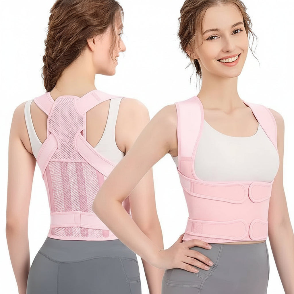 Adjustable Back Brace for Women and Men with Breathable Mesh Design