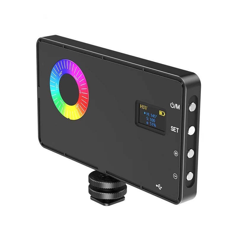 USB Rechargeable RGB Photography Light, Portable Camera Selfie Light for Live Streaming Vlogging with colour Changing Modes