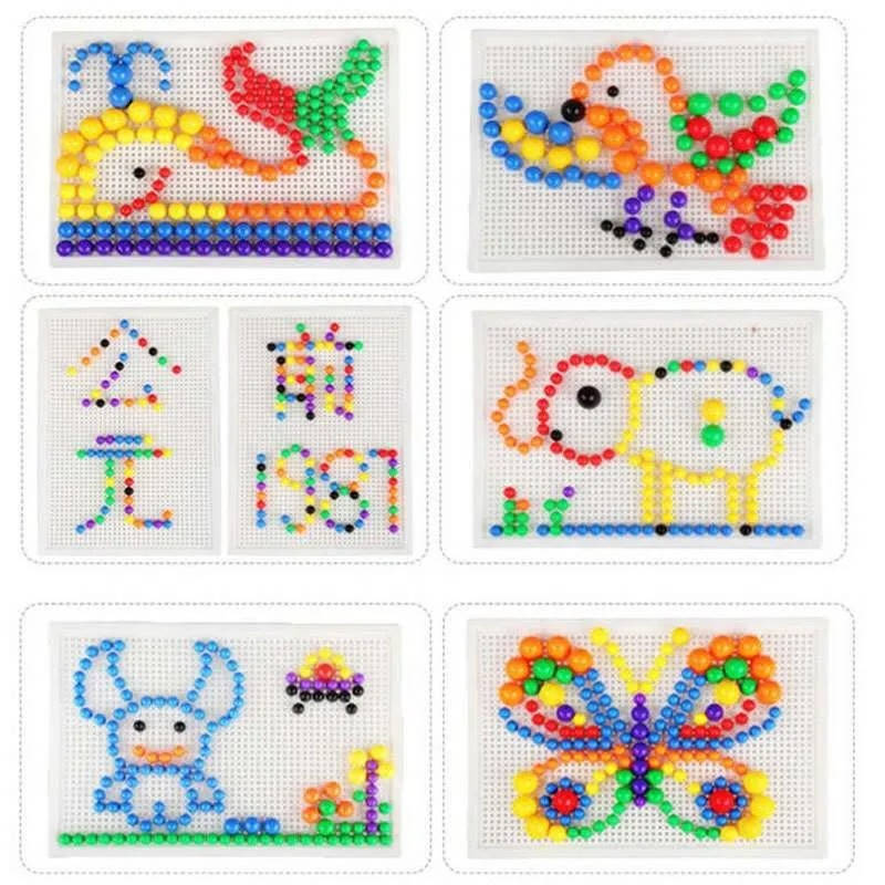 Peg Board Set 296 PCS Kids Mosaic Puzzle Toy with Storage Ages 3 and up