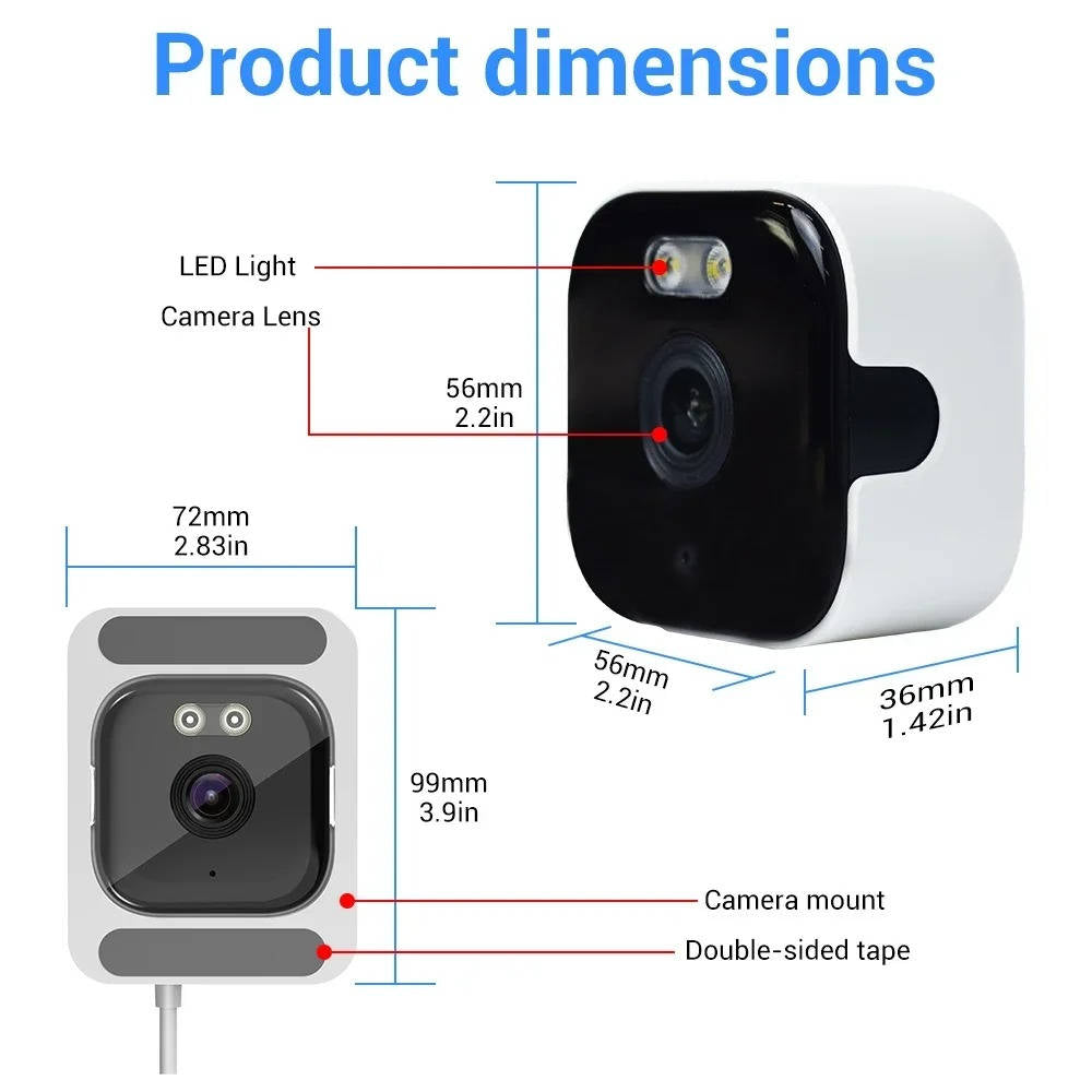 HD Wifi Window Camera With With Night Vision, Human Motion Detection