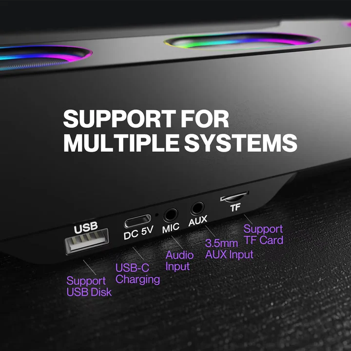 Bluetooth Desktop Speaker with RGB Effects
