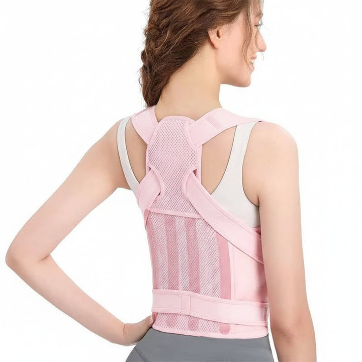 Adjustable Back Brace for Women and Men with Breathable Mesh Design