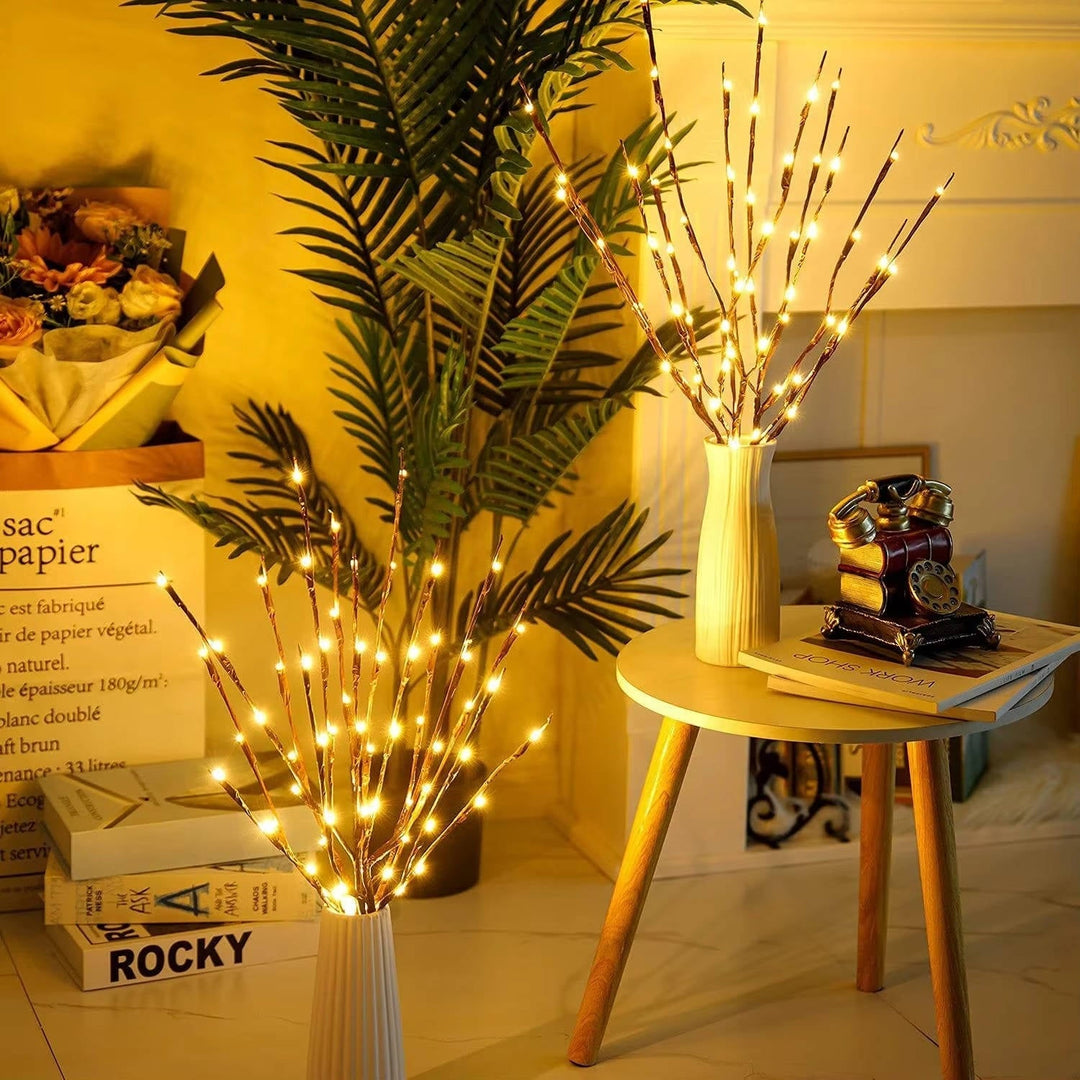 3 Pack USB Powered Prelit Twig Lights, 60 LED Decorative Branch Lights for Vases and Indoor Home Decor (Warm Glow)