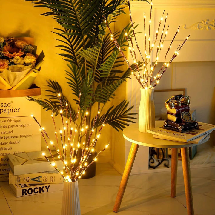 3 Pack USB Powered Prelit Twig Lights, 60 LED Decorative Branch Lights for Vases and Indoor Home Decor (Warm Glow)