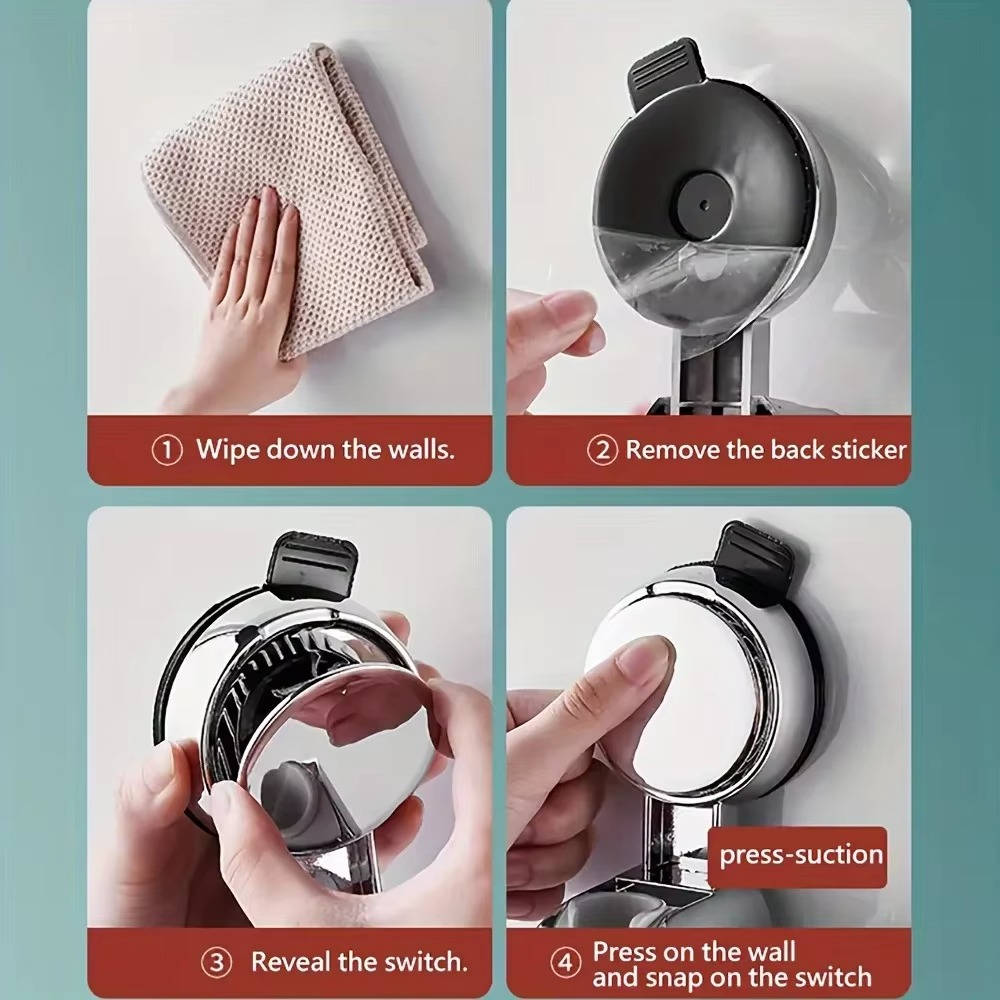 Shower Holder for Shower Head, No Drill Adhesive Bracket Universal