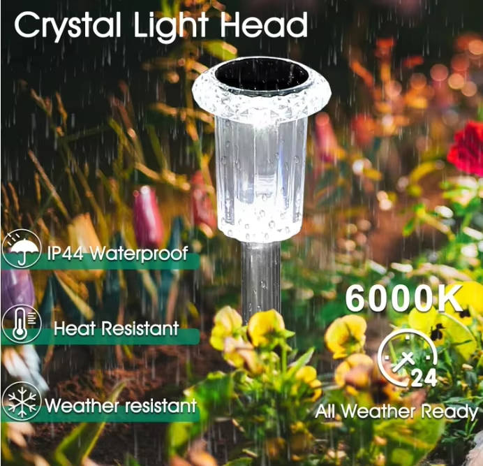 10 Pack Solar Outdoor Lights, Waterproof Cool White LED Pathway Lights for Gardens, Pathways and Driveways