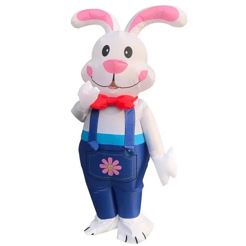 6FT Inflatable Bunny Costume with LED Lights for Parties and Outdoor Events