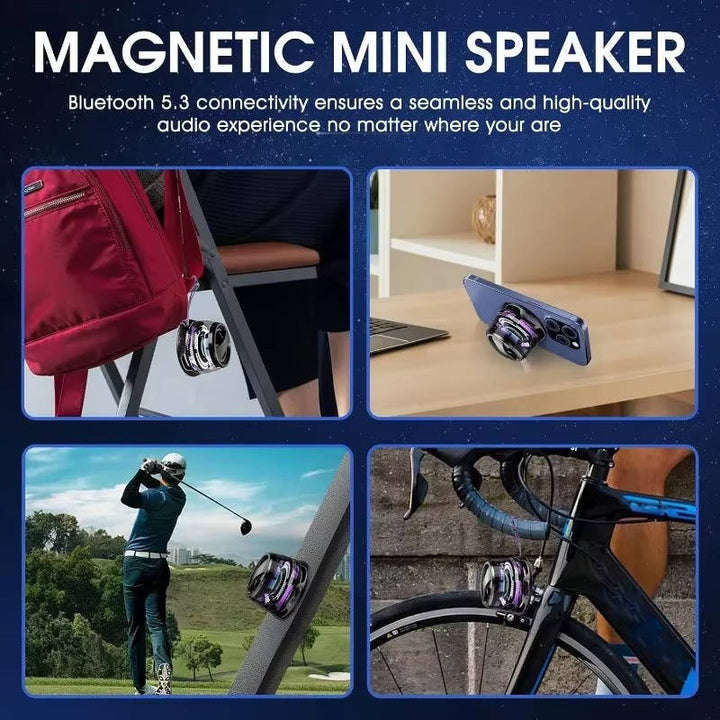 Magnetic Bluetooth Mini Speaker, Bluetooth 5.3, RGB Lights