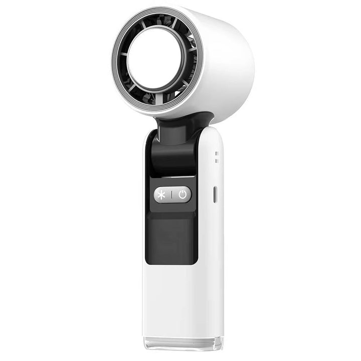 3 in 1 Portable Handheld Fan, Mini Turbo Air Cooling Fan with Flashlight, Rechargeable Personal Fan with LED Battery Display