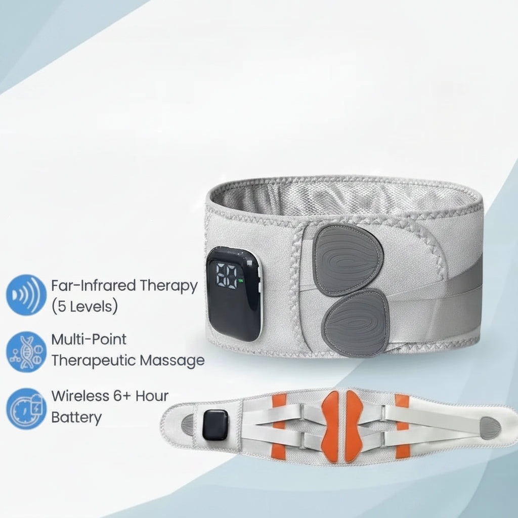 Lumbar Support Belt with Heat, Massage, and Red Light Features