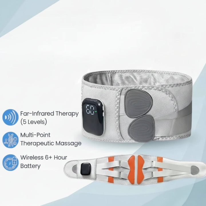 Lumbar Support Belt with Heat, Massage, and Red Light Features