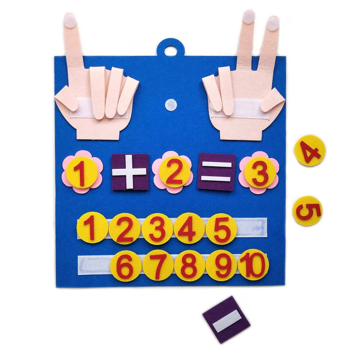 Felt Finger Counting Math Board for Kids Montessori Preschool Numbers Learning Toy