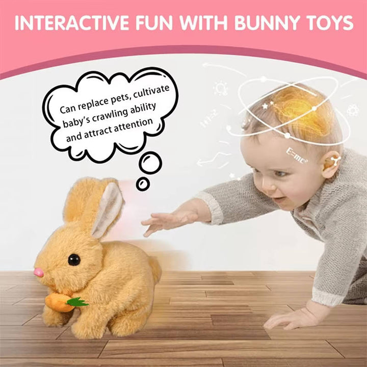 Interactive Plush Bunny Toy for Kids, Lifelike Soft Companion Rabbit Toy