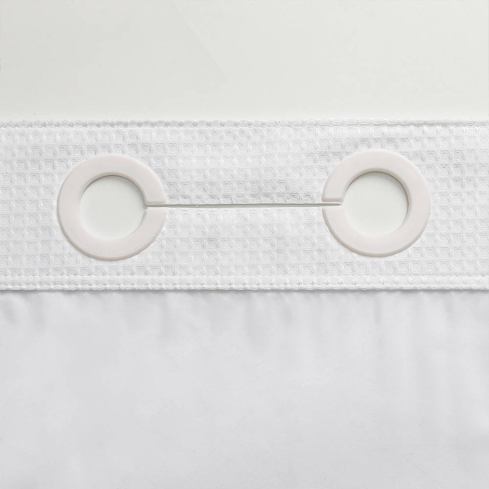 No Hooks Polyester Shower Curtain with Snap In Fabric Liner
