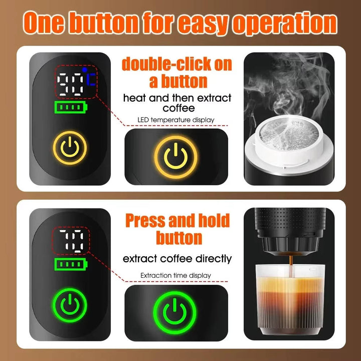 Portable Mini Coffee Machine for Car, Home, Camping, Espresso,Nespresso, Ground Coffee