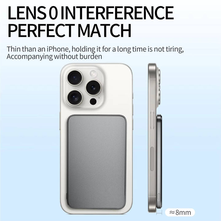 Magnetic Wireless Power Bank for Magsafe Iphone, Ultra Thin Portable Charger, Fast Charging, Aluminum, Iphone 16 15 14 13 12