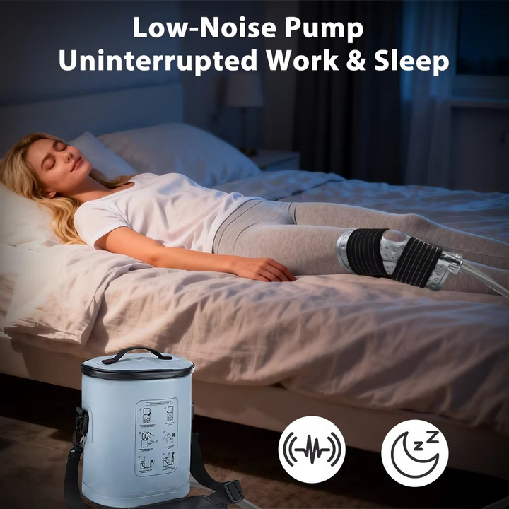 Portable Cold Therapy Machine with Circulating Water System – Adjustable Flow, Timer Settings, Collapsible 15QT Container