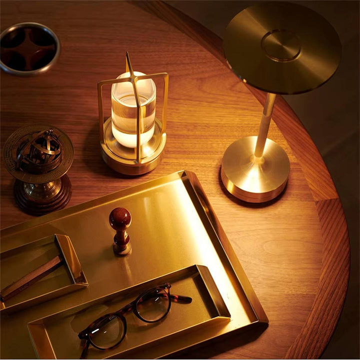 Crystal Lantern Table Lamp with 3 Level Touch Dimmer and Waterproof Design