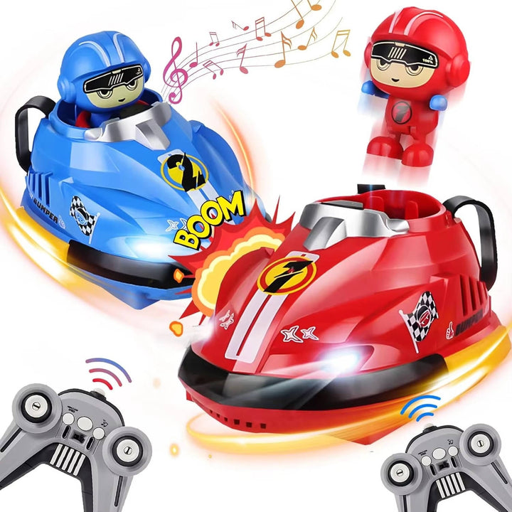 RC Bumper Cars 2 Pack with Ejecting Drivers, Remote Control Battle Cars for Kids Ages 3 and up