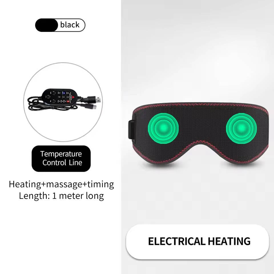 Heated Eye Mask for Dry Eyes and Dark Circles, 3 Heat Levels Hot Compress for Sleep and Massage