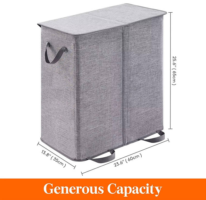 Large Laundry Hamper Basket with Removable Bags, Foldable Laundry Basket with Reinforced Handles for Bedroom Dorm