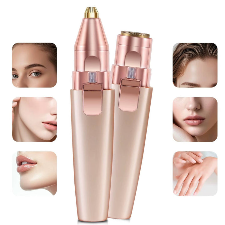 Womens Painless Facial Hair Remover and Eyebrow Shaver, Epilator for Face with Built in LED Light