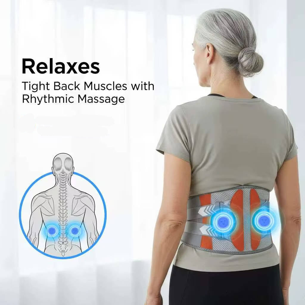 Lumbar Support Belt with Heat, Massage, and Red Light Features