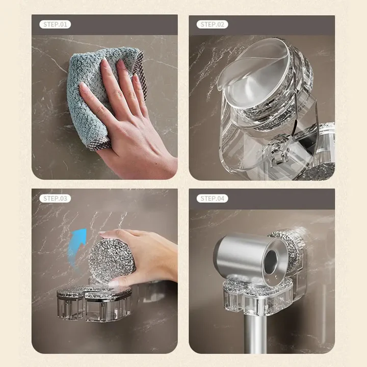 Wall-Mounted Hair Dryer Holder