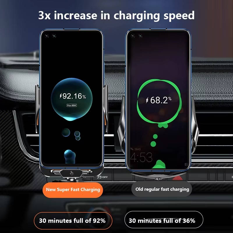 Wireless Car Charger Auto Clamping Phone Mount, Fast Charging, Air Vent, Iphone Samsung Galaxy