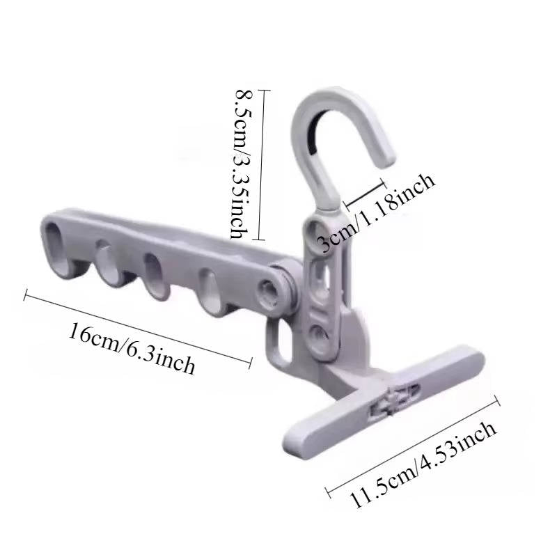 5 Hole Portable Clothes Hanger Wall Mount Space Saving