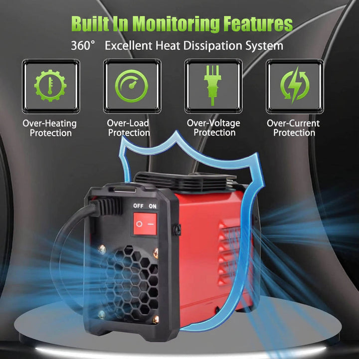 Mini Portable Stick Welder, 110 220V MMA Arc Welding Machine with LED Digital Display and Smart Voltage Conversion