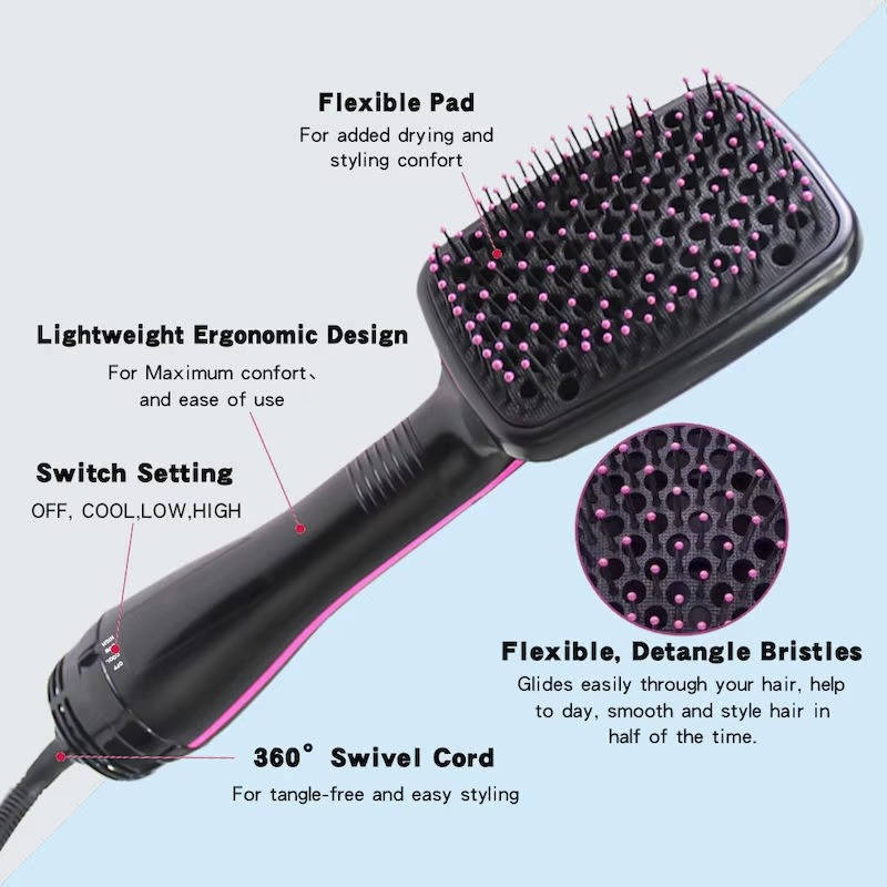 Hair Blow Dryer Brush with 3 Temperature Control
