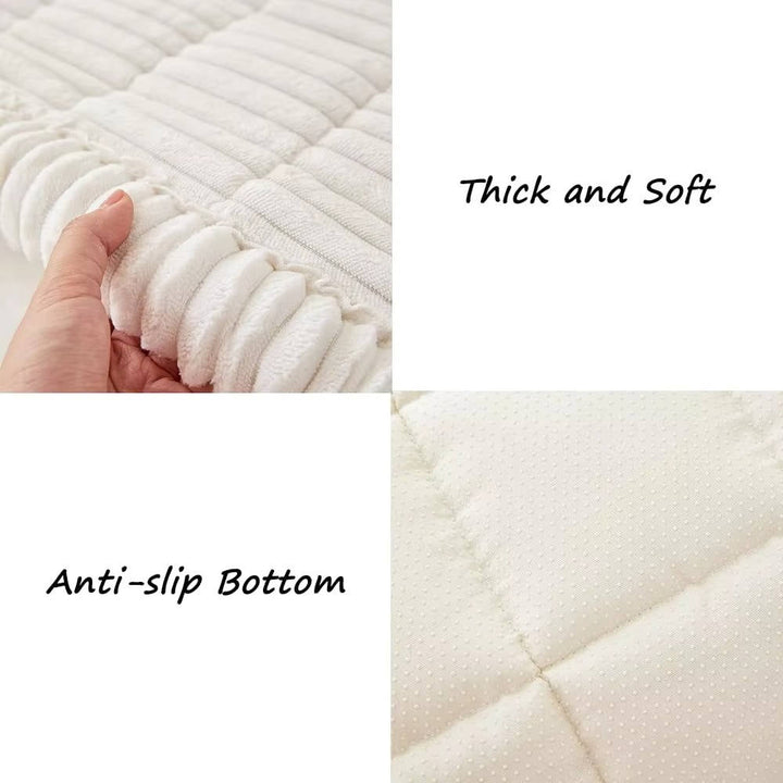 Non Slip Fuzzy Pet Couch Cover for 2-3 Cushion Sofa, Washable Soft Furniture Protector Slipcover